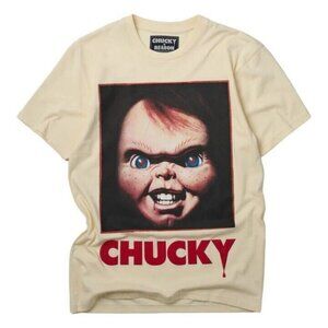 Childs Play Chucky Doll Short Sleeve Tee T-Shirt Khaki Scary Movie Halloween 3XL
